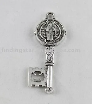 

FREE SHIPPING 30PCS Tibetan silver religious oval key charm A12676