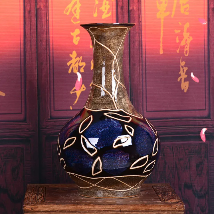 

Jingdezhen ceramics color glaze antique vase fambe modern living room decoration decoration Home Furnishing