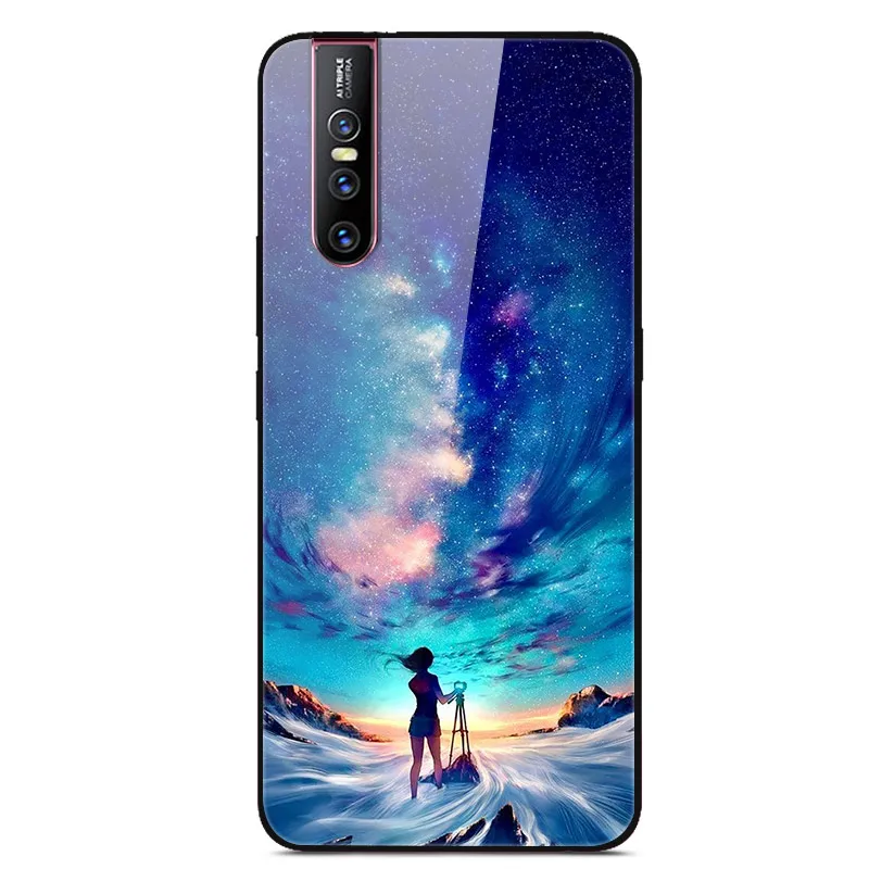 37 Чехол для VIVO V15 Pro, чехол VIVOV15 Pro из закаленного стекла с изображением планеты космос, стеклянный чехол на заднюю панель для VIVO V15 Pro V15Pro V 15 Pro, чехол - Color: 37