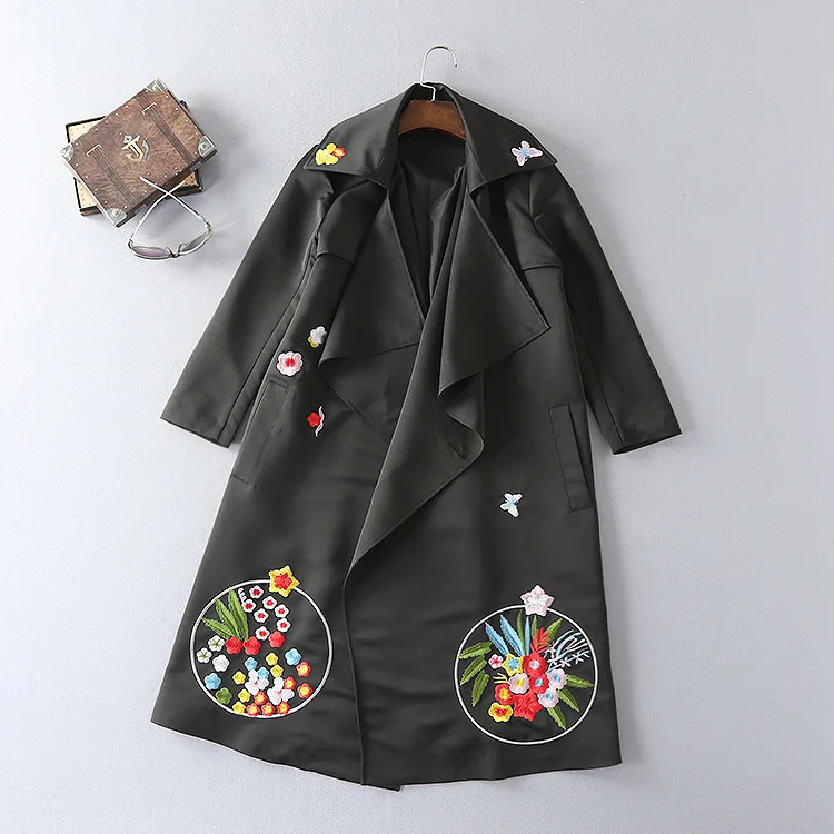 

Nice Women Trench Coat Spring Autumn Plus Size Long Spring Coat With Belt Trench Coat For Women Casaco Feminino