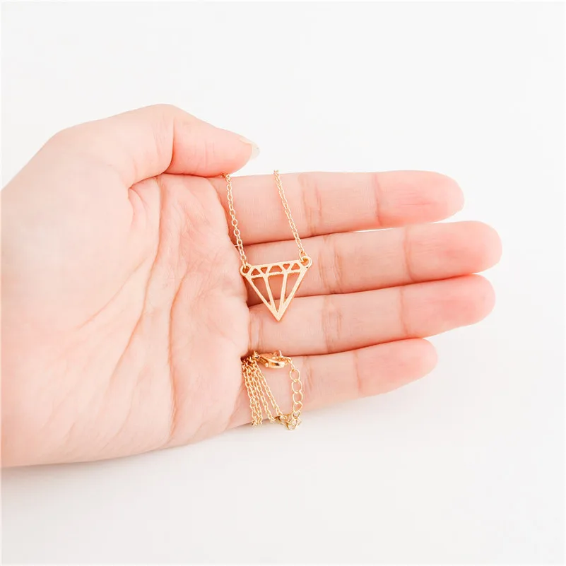 

Cut Open Flat Line Subulate Triangles Necklace Minimalist Simple Geometric Polygon Hexagon Layering Rhombus Cone Necklaces