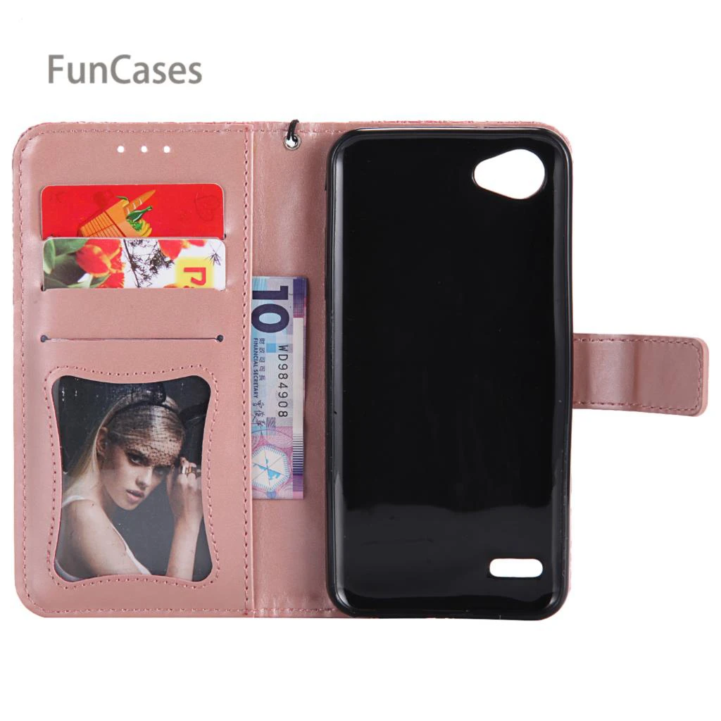 Vine Style Flip Case sFor Estojo LG Q6 PU Leather Back Cover Luxury Floral Fitted G6 Mini Plus Prime 5.5&quot Tel | Мобильные