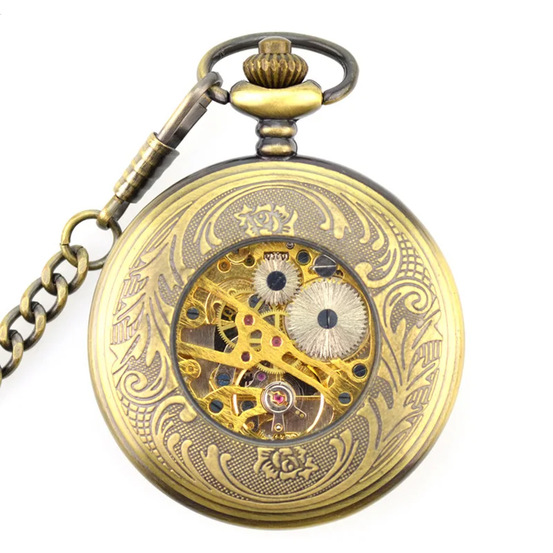 Новые механические бронзовые карманные часы в стиле стимпанк мужские винтажные