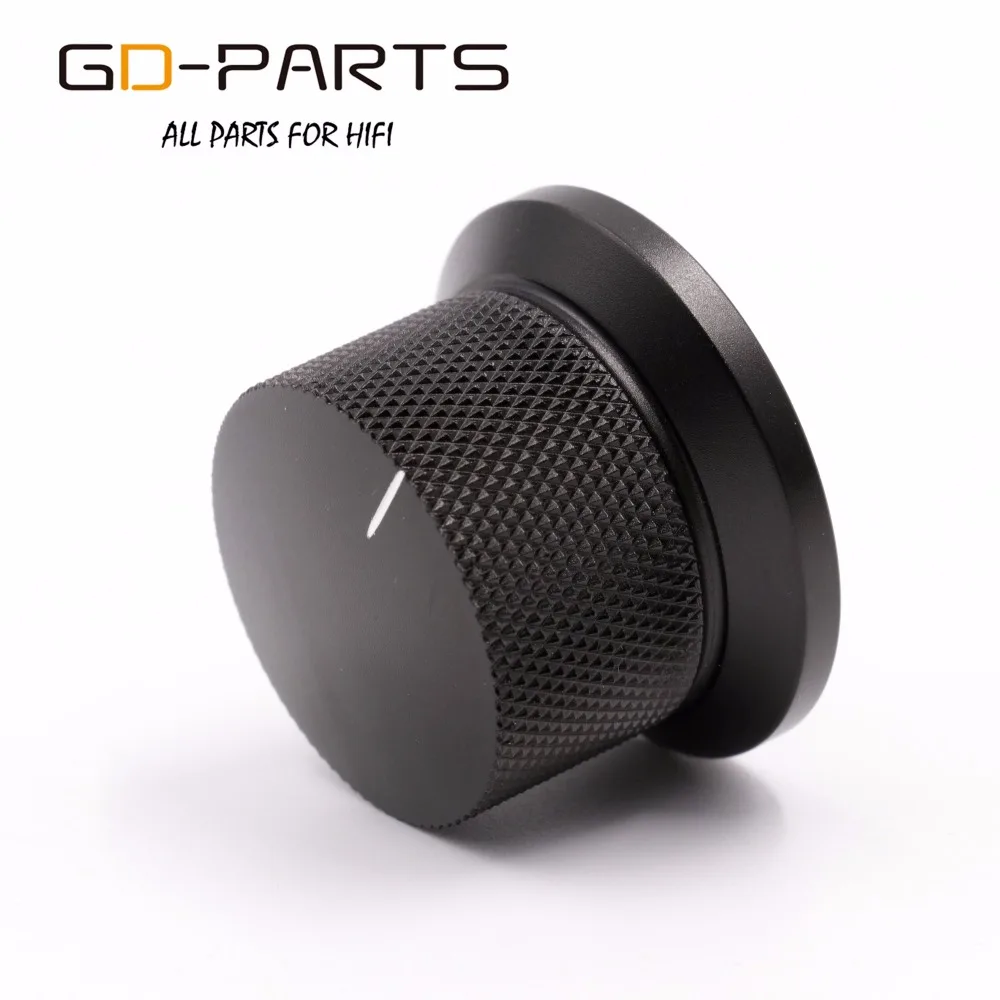 GD-PARTS 38x25 мм Обработанная алюминиевая ручка регулятор громкости звука ручка для Hifi аудио усилитель проигрыватель радио серебристый черный 1 шт