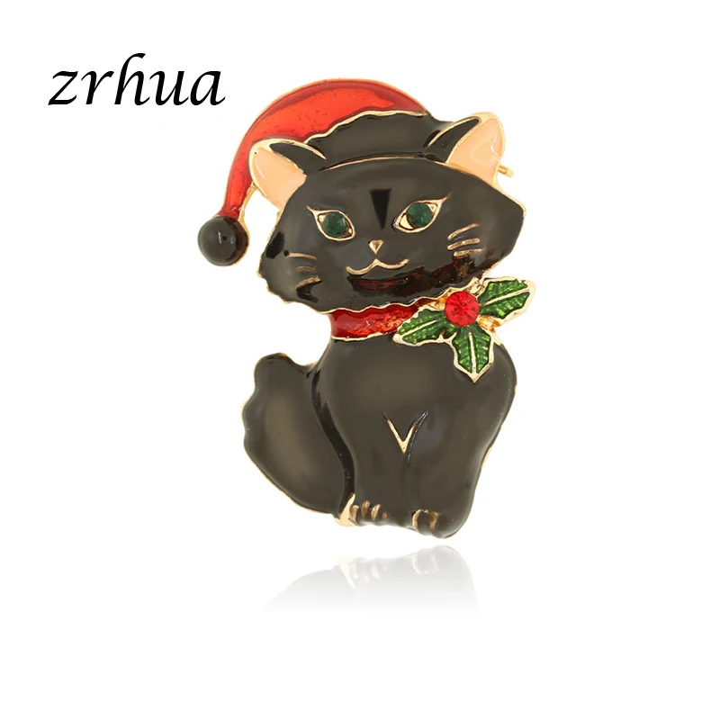 Мода 2018 рождественские подарки булавки Снежинка удача Кот Броши для женщин