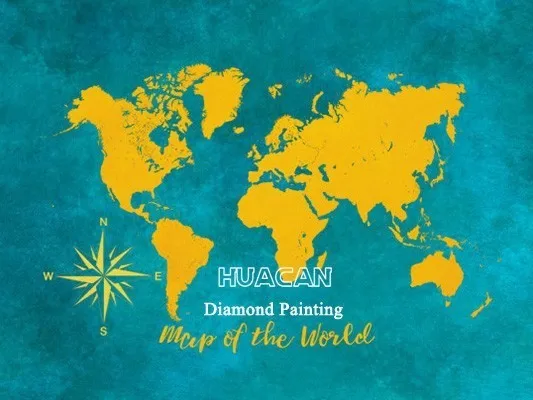AP5657 Huacan 5D DIY алмазная живопись карта мира вышивка полный квадратный Стразы картина, Алмазная мозаика домашний декор - Цвет: AP5657