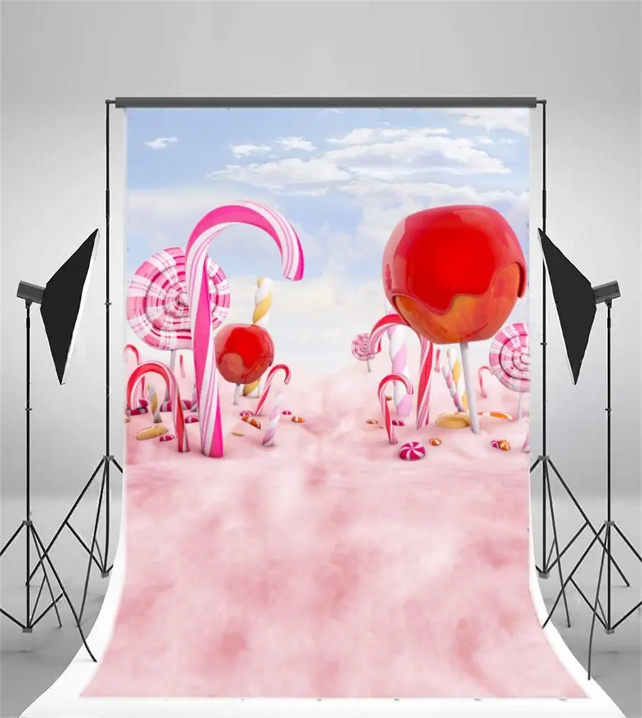 

Photography Backdrop Pink Candy Land Lollipop