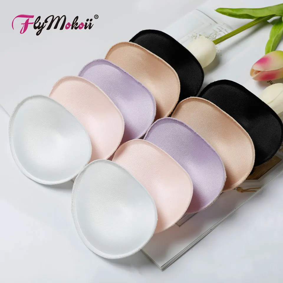 

Flymokoii 3 Pairs/Lot Women Bra Padded Chest Cups Insert Breast Enhancer Push Up Bikini Invisible Thin Bra Pads for Swimsuit