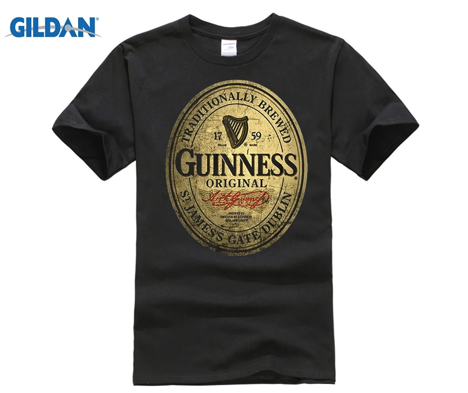 Горячие предложения Забавные футболки Guinness Label Винтаж Мужская модная