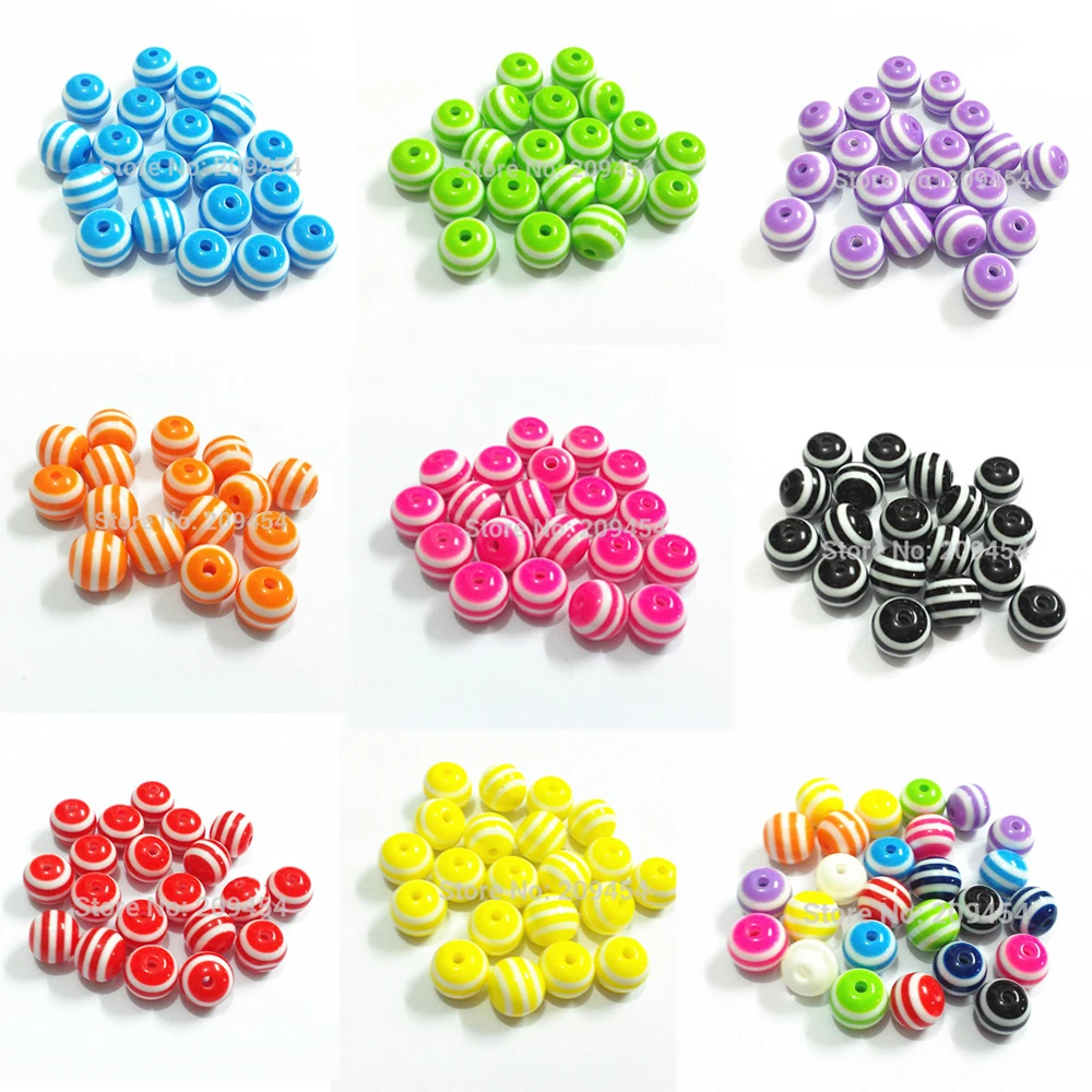 Оптовая продажа! Полосатые крупные бусины из смолы маленького размера 12 мм/16