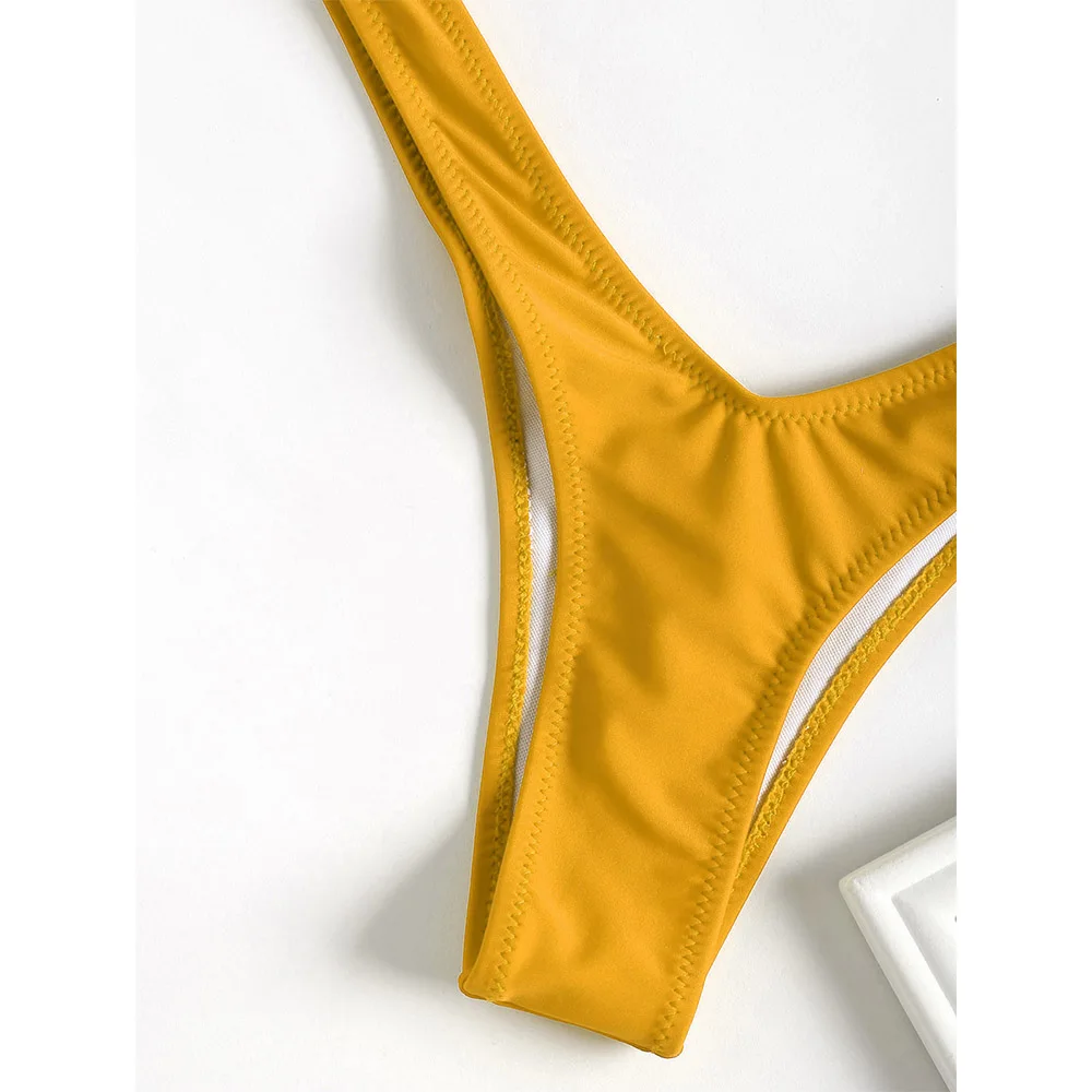 ZAFUL U шеи Racerback Мягкий комплект бикини высокой талией Для женщин купальник