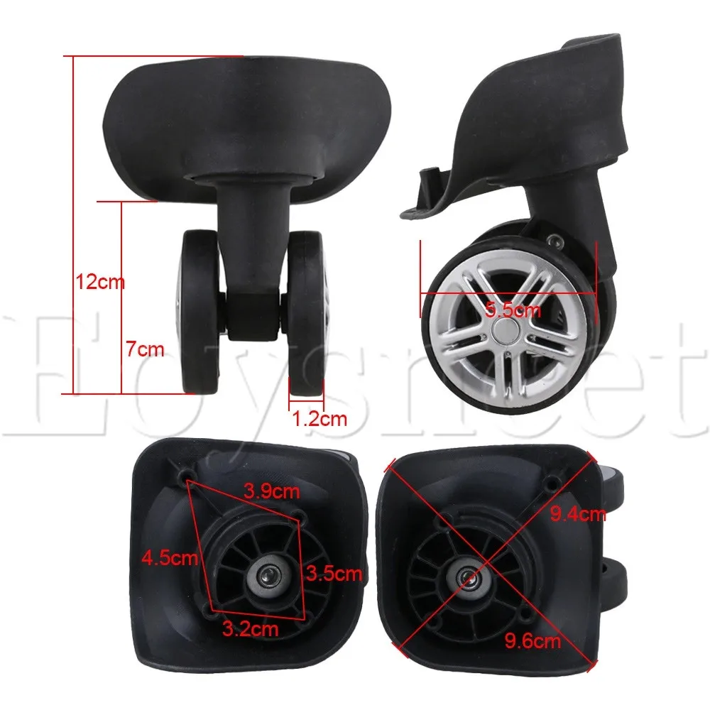 2 шт. 12x8 8x5 9 см пластик левое и правое Поворотное Колесо DIY Замена черный|swivel wheel|wheel