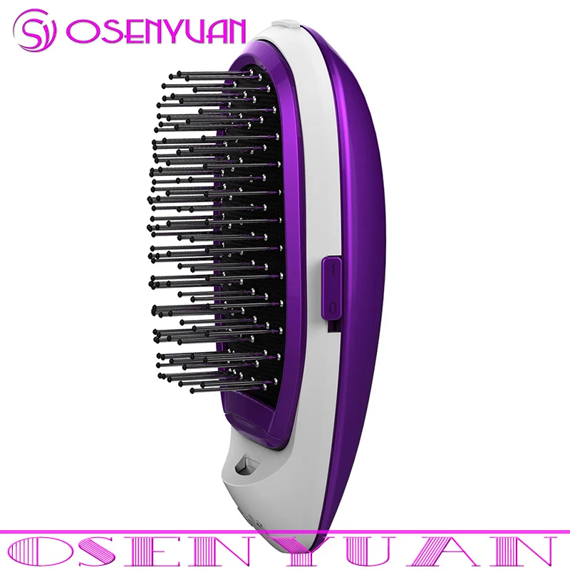 Electric comb Purple Портативная электрическая ионная расческа для волос с отрицательными ионами, выпрямитель для волос, массаж головы, антистатические прямые расчески для волос, для укладки волос - Цвет: Electric comb Purple