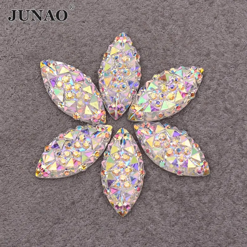JUNAO 7*15 мм пистолет черный цвет смоляные искусственные бриллианты с плоской