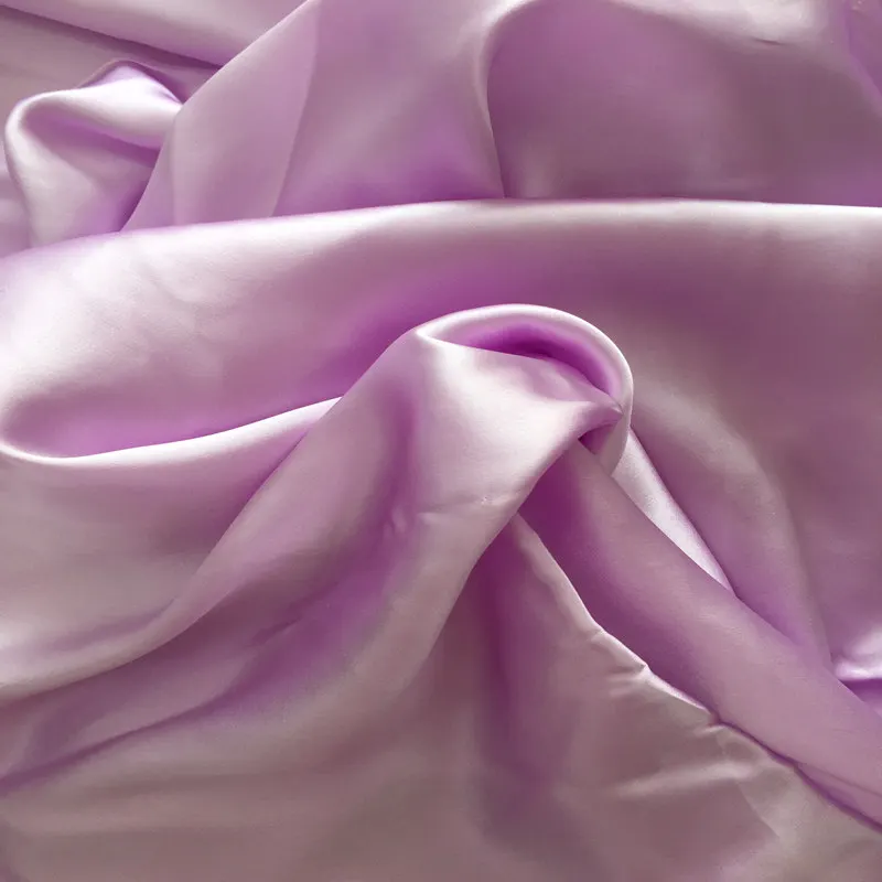 light purple Шелк тутового шелкопряда ткань многоцветная гладкокрашеная шелковая ткань для платья шелковое постельное белье шарф# LS0114-24 - Цвет: light purple