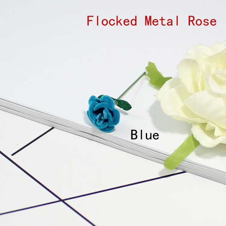 2PC Flocking-Blue Ручной работы мини трехмерные 13 мм ткани Красочные розы миниатюрные амулеты наполнитель для стеклянные круглые украшения фурнитура - Окраска металла: 2PC Flocking-Blue