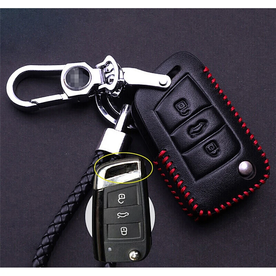 Новый кожаный чехол для автомобильного ключа Volkswagen Tiguan Bora Lavida Sagitar SANTANA Gran polo Golf6