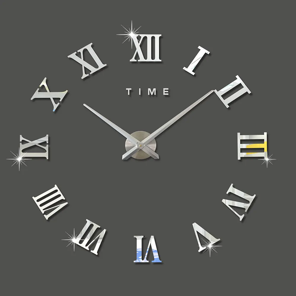 Новый домашний декор большие римские зеркальные Модные Современные Кварцевые