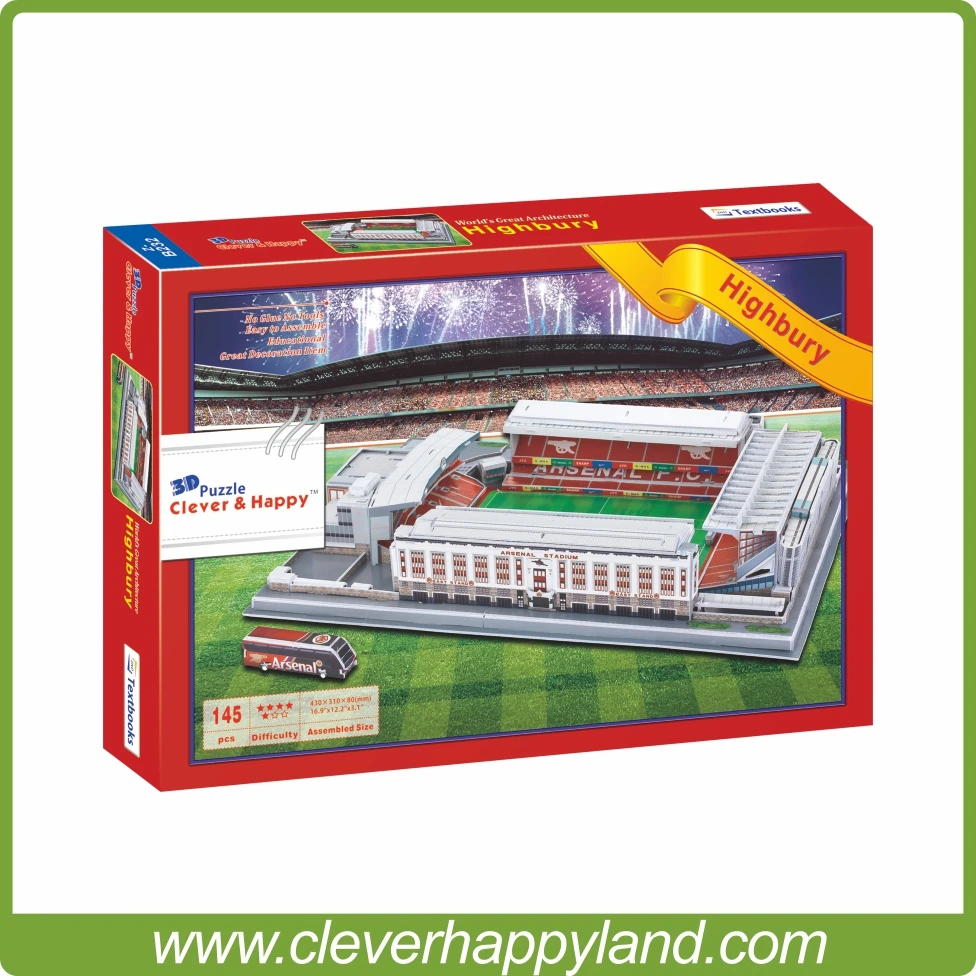 Clever& Happy 3D головоломка стадион модель Arsenal футбол FC Club Home хайберри(Arsenal) стадион Лондон модель бумаги
