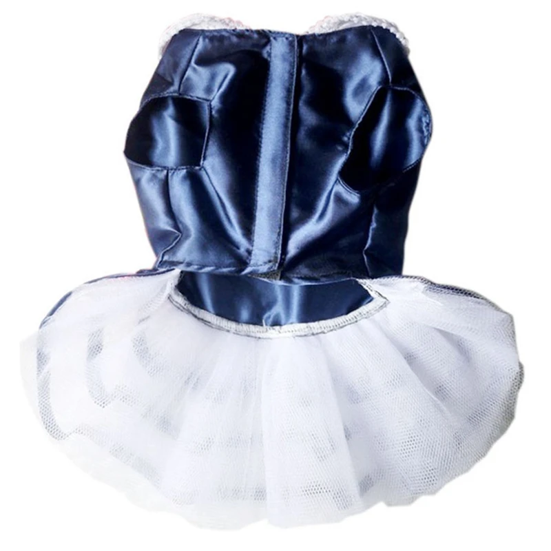 Весенне-летнее элегантное платье принцессы в морском стиле Одежда для собак вещи