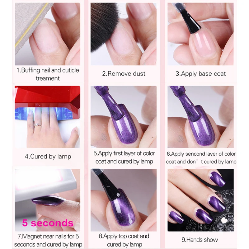Гель лак для ногтей Clou Beaute Cat Eye темно синий Магнитный ногтей|Гель ногтей| |