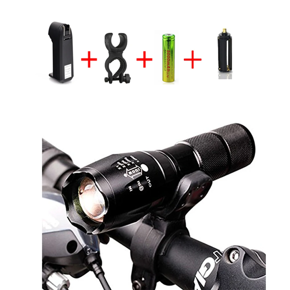 Супер Яркий Велосипед Свет Фар T6 Светодиодный Масштабируемые Фонарик Передний и