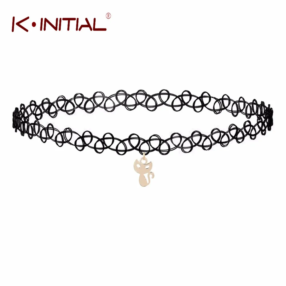 Kinitial 1 шт. модный сексуальный панк чокер с готической шнуровкой ожерелье кулон
