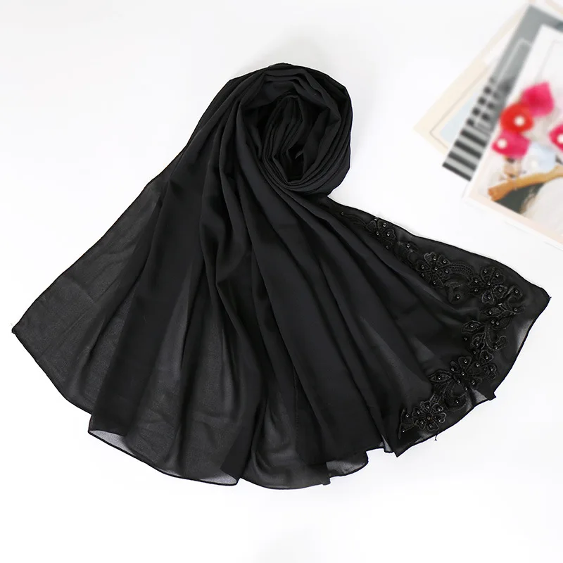 4 NEW women bubble chiffon solid color muslim head scarf shawls and wraps pashmina bandana female foulard soft hijab stores - Цвет: 4
