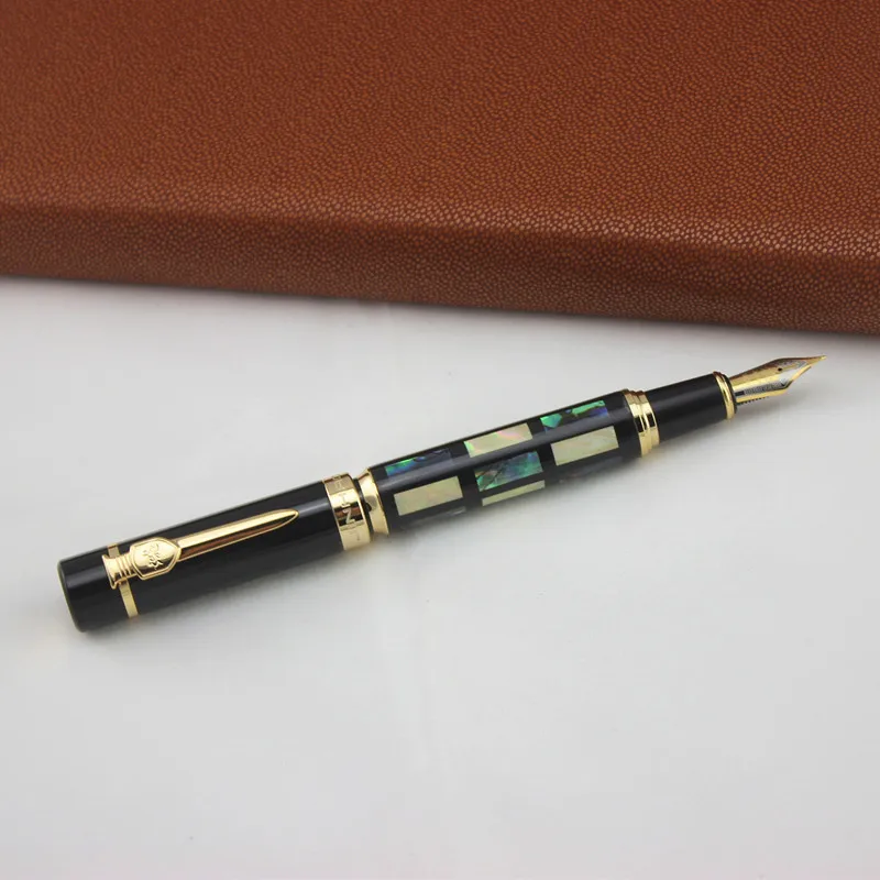 JinHao 650 или 8802 перьевая ручка Роскошный корпус резьба F или перо для каллиграфии чернильная ручка для письма канцелярские принадлежности Школьные офисные принадлежности