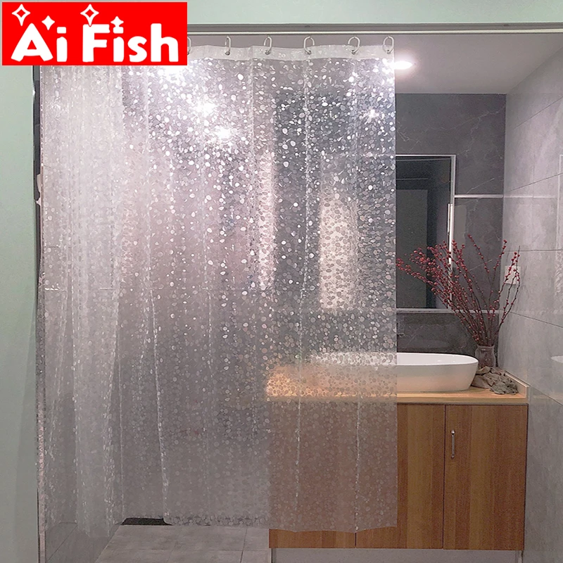 Занавеска для душа водонепроницаемая прозрачная утолщенная занавеска ванной с