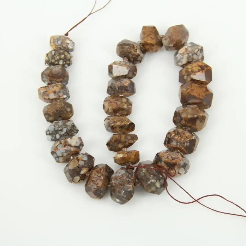 Крупные граненые бусины-самородки с коричневым опалом фурнитура для подвесок