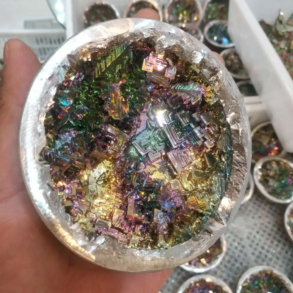 

Beautiful rainbow bismuth specimen crystal ore healing mineral product