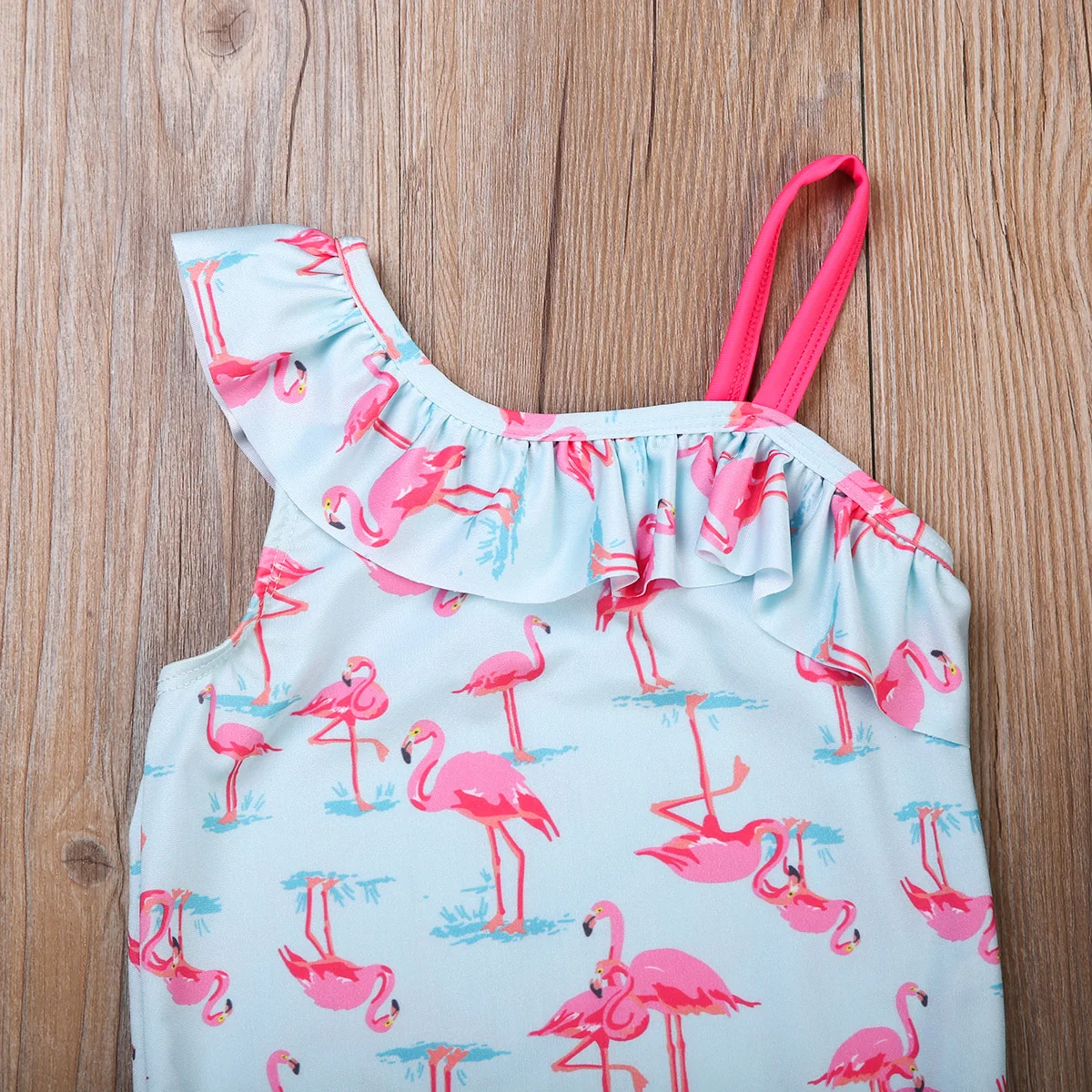 От 2 до 7 лет купальник бикини с принтом фламинго для маленьких девочек пляжная