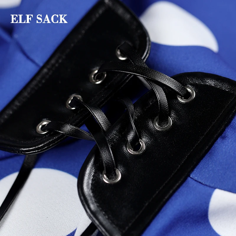 Женское платье в горошек ELFSACK розовое Повседневное до колена с круглым вырезом