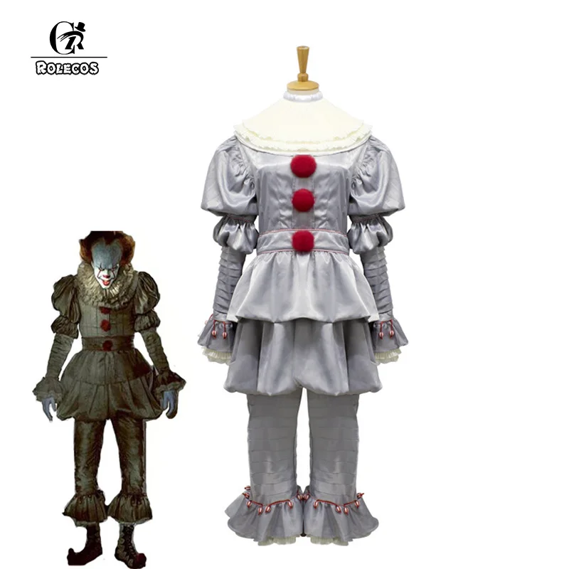 ROLECOS Stephen King's It Pennywise Косплей Костюм террор клоун костюмы на Хэллоуин для мужчин