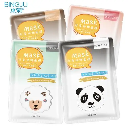 BINGJU 1 шт. маска для лица Уход за кожей Овцы/панда/собака/Тигр увлажняющие