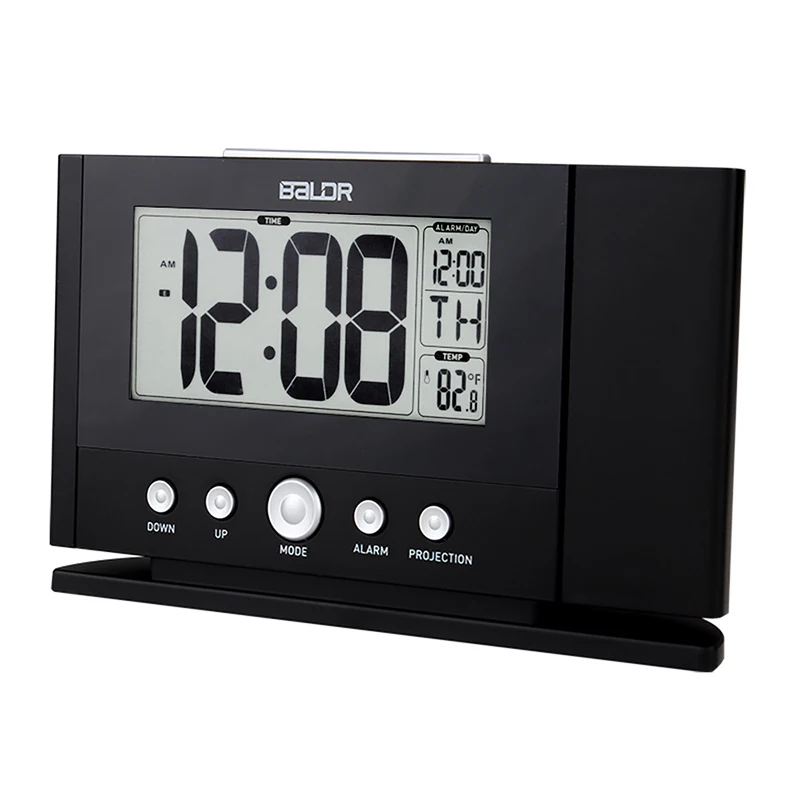 Projection Alarm Clock With Constant Time Projector To Wall Snooze Orange Backlight + Adaptor Power Plug | Дом и сад