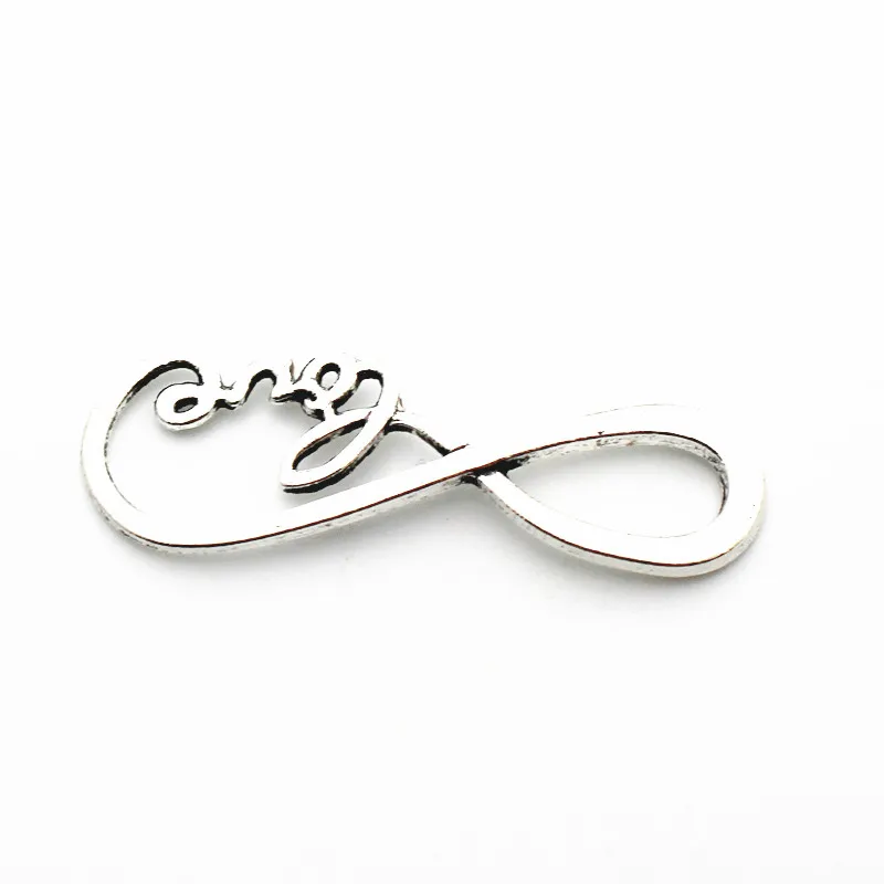 Новинка 50 шт./лот Бесконечность любовь подвески серебряный кулон Металлическая
