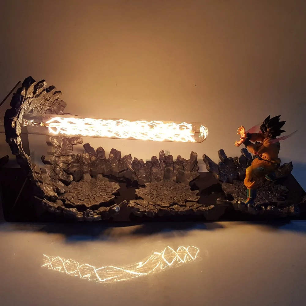 Son Goku Triple Kaiouken DIY светодиодсветодиодный ночные светильники аниме DBZ настольная
