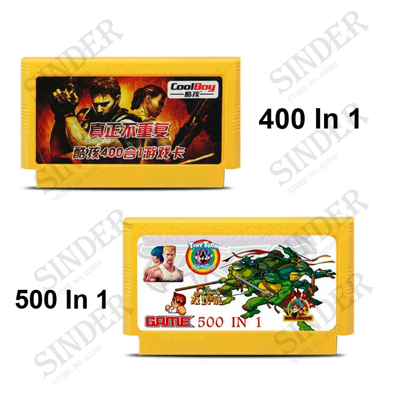 2 шт./лот (400 в 1 игровой картридж не повторяются + 500 карточная игра) 8 бит 60 Pin игра|60