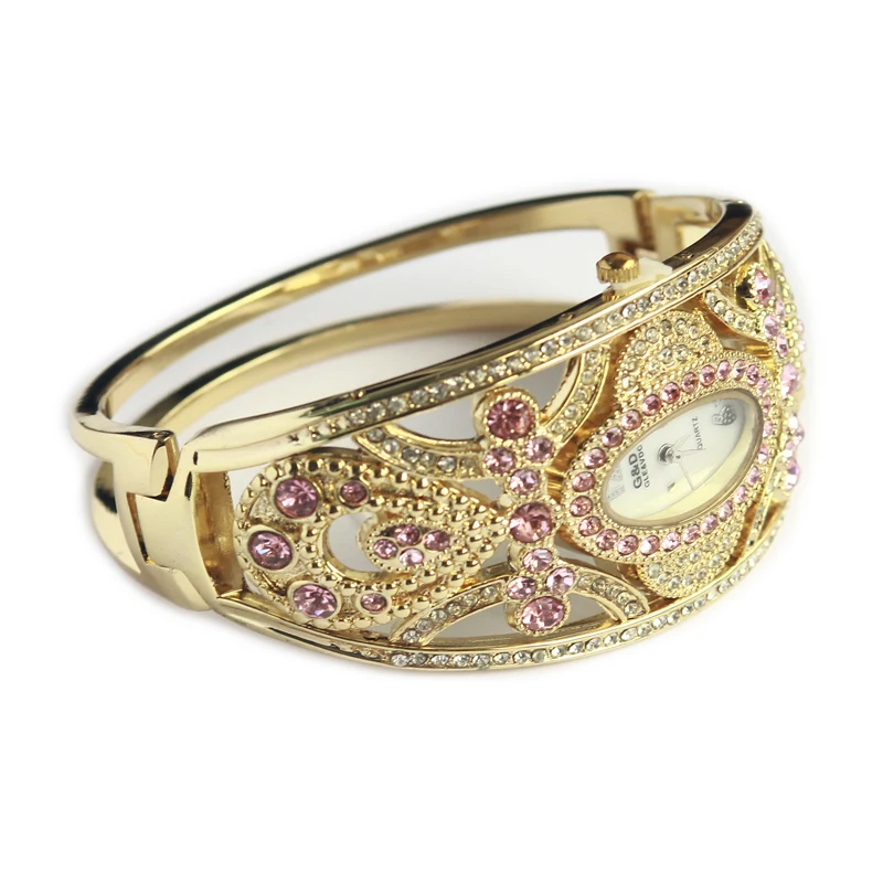 Часы наручные G & D женские кварцевые роскошные брендовые с золотым браслетом