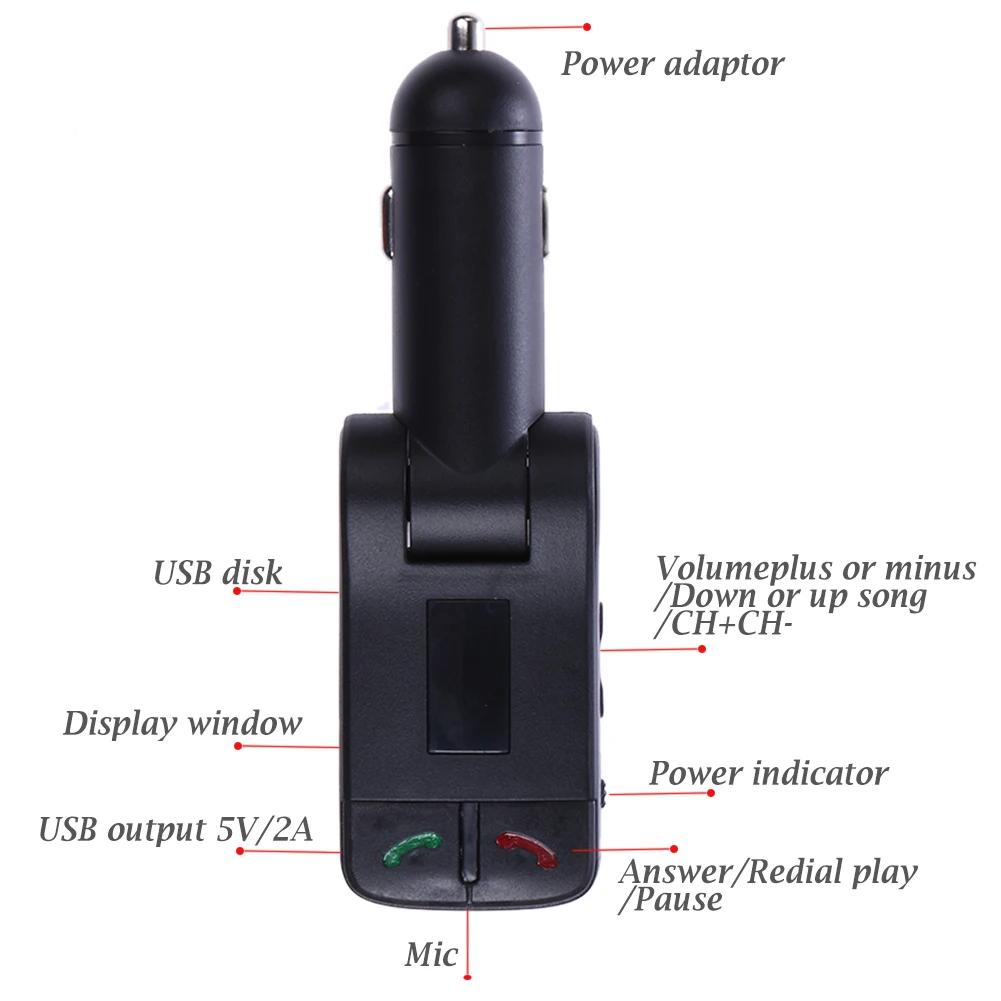 Bluetooth FM радио передатчик Handsfree автомобильный комплект светодиодный MP3 с USB