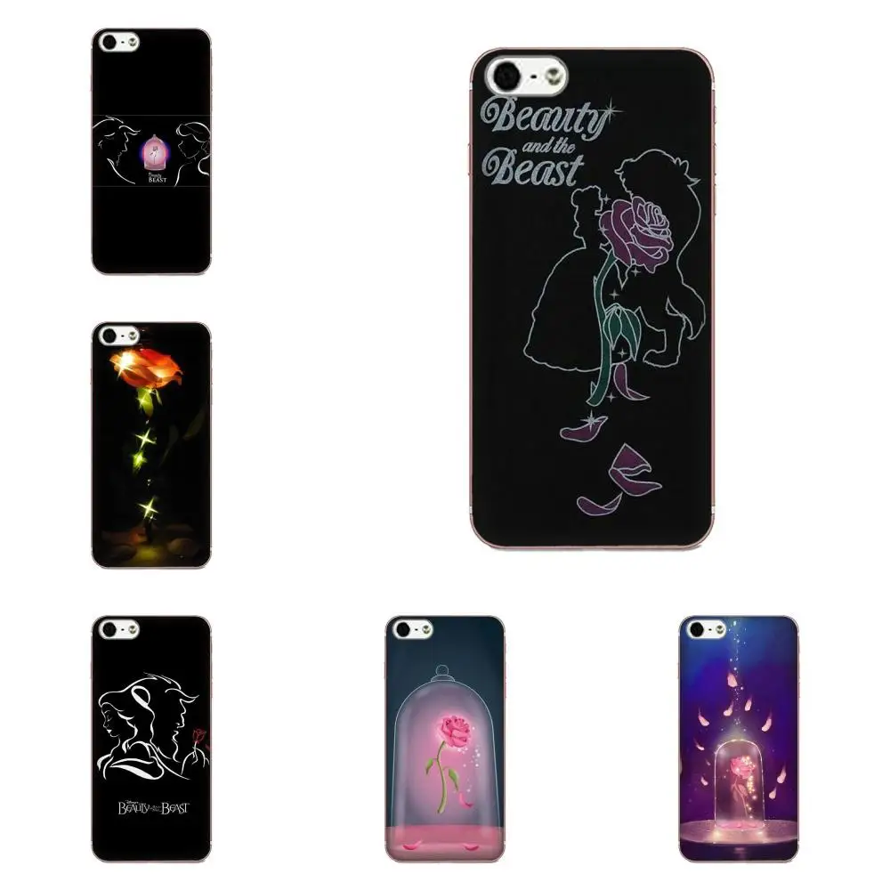 Мягкий чехол Beauty And The Beast Rose для Apple iPhone X XS Max XR 4 4S 5 5C 5S SE 6 6S 7 8 Plus | Мобильные телефоны