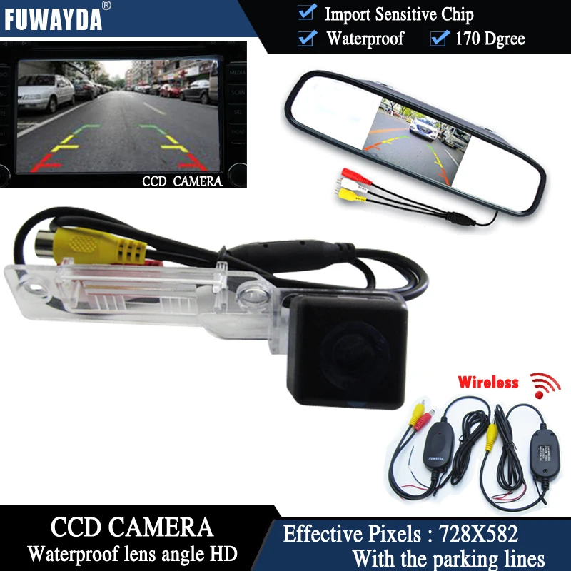FUWAYDA Беспроводная CCD Автомобильная камера заднего вида для VW Golf Passat Touran Caddy