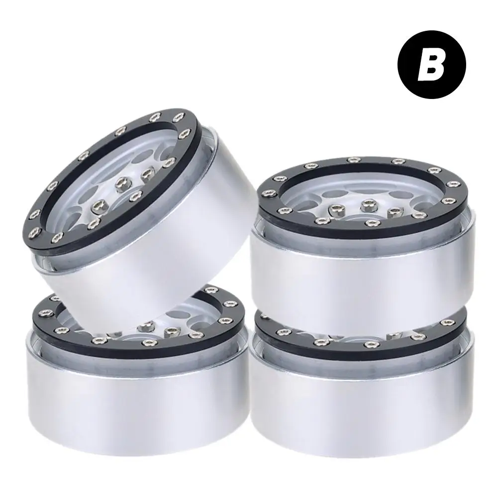 Белый 4PCS Aluminum Alloy 1.9 inch Wheels Rims 12mm Hex for 1/10 RC Crawler Axial SCX10 II 90046 Traxxas TRX4 D90 - Цвет: Белый