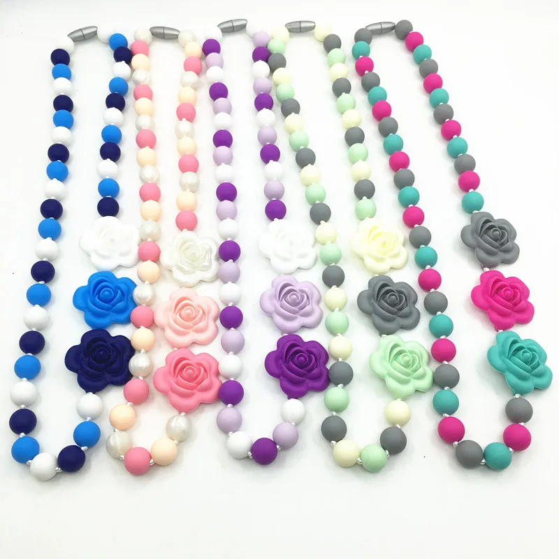 Силиконовые Прорезыватели для зубов бусы кормления BPA бесплатно одобренные FDA