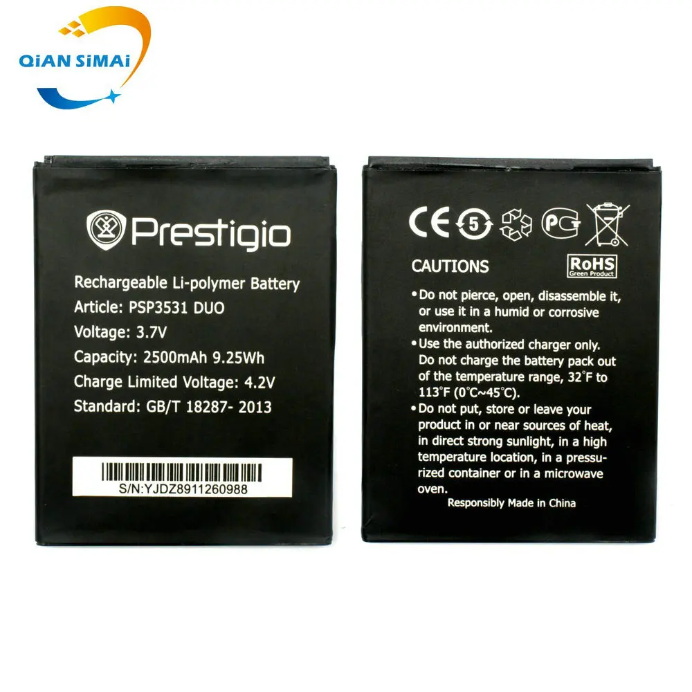 QiAN SiMAi 1 шт. Новинка 100% Высокое качество 3531 PSP3531 DUO Аккумулятор для Prestigio Muze D3 3530 Duo E3
