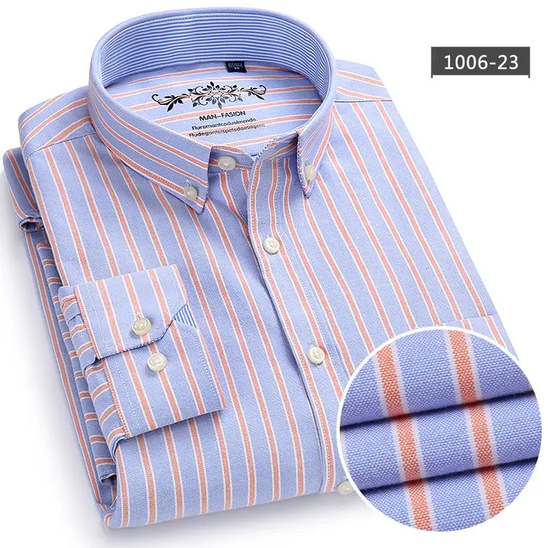 Рубашка мужская из ткани Оксфорд с левым нагрудным карманом Хлопковая сорочка