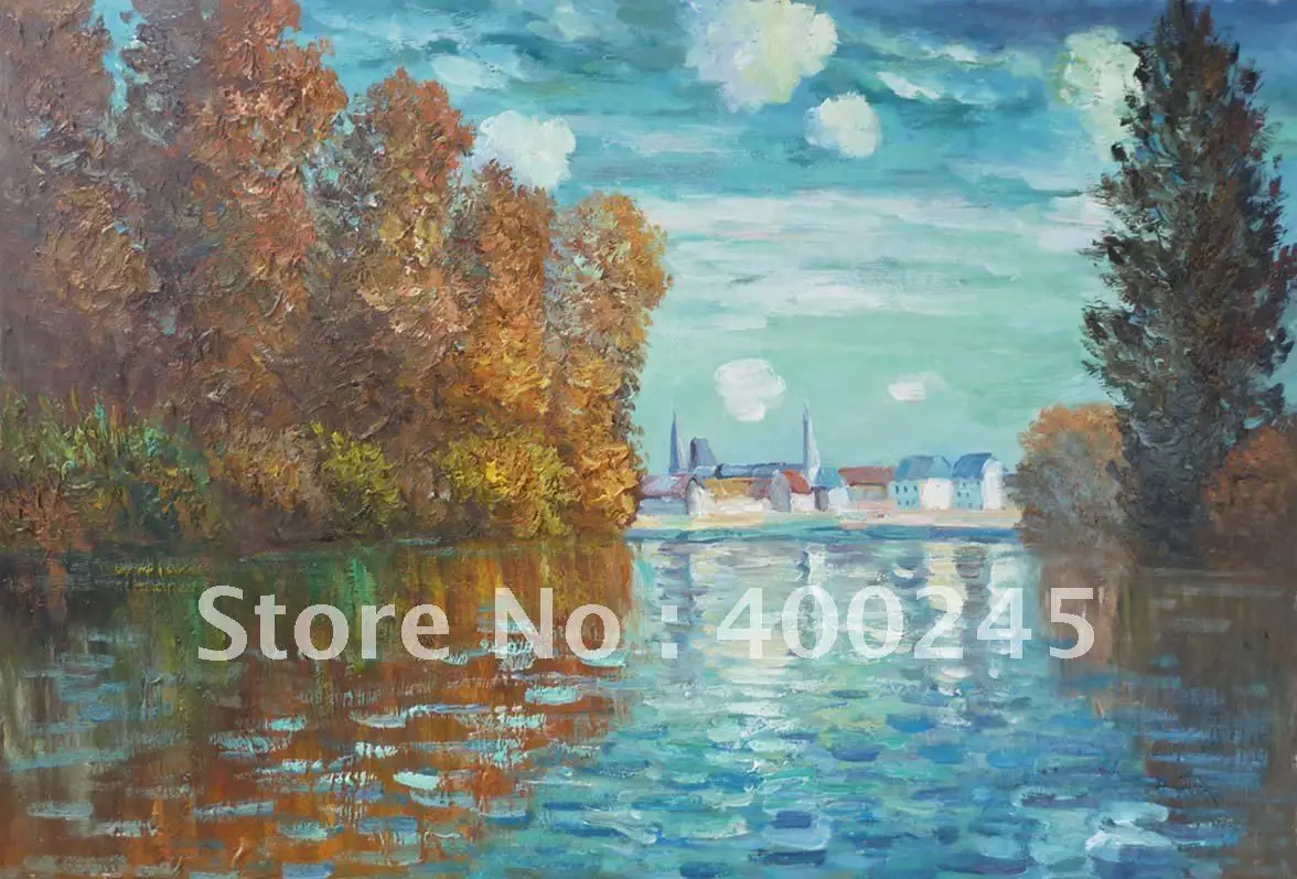 

Landscape art High quality oil painting reproduction Autumn at Argenteuil by Claude Monet Canvas hand painted