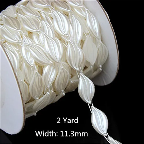11.3mm 2Yard 1-5 ярдов/сумка мульти-Размер ABS имитация жемчуга бусины цепь отделка для DIY Свадебная вечеринка украшения шьют ювелирные изделия Ремесло АКСЕССУАРЫ WCAA - Цвет: 11.3mm 2Yard